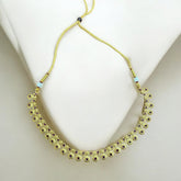 Delicate Floral Gold-Plated Necklace Set with Ruby Accents